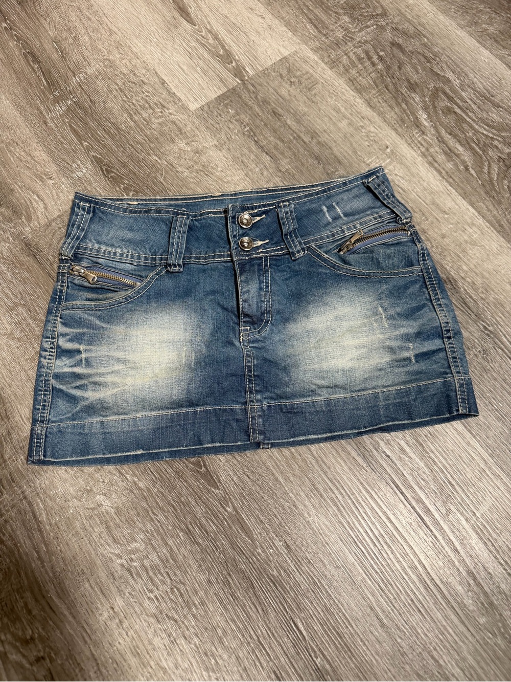 Denim Mini Skirt - Blue